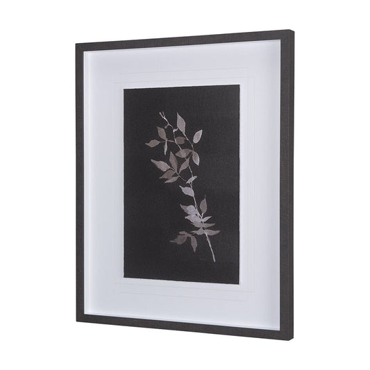 Mercana - Night Leaves III by Mercana Studio a Hand Embellished Textured Framed Art Print Matted under Glass - 14263 view 2