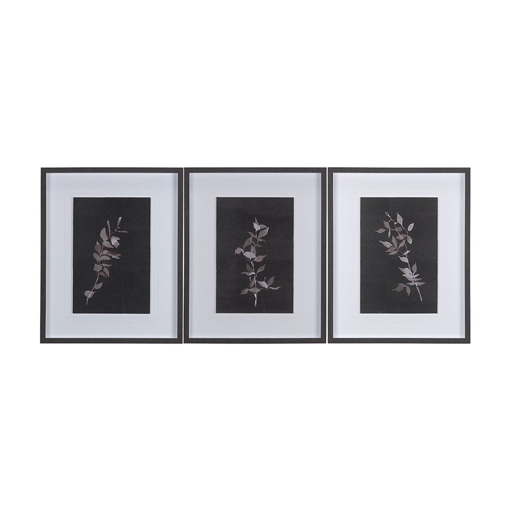 Mercana - Night Leaves III by Mercana Studio a Hand Embellished Textured Framed Art Print Matted under Glass - 14263 view 9