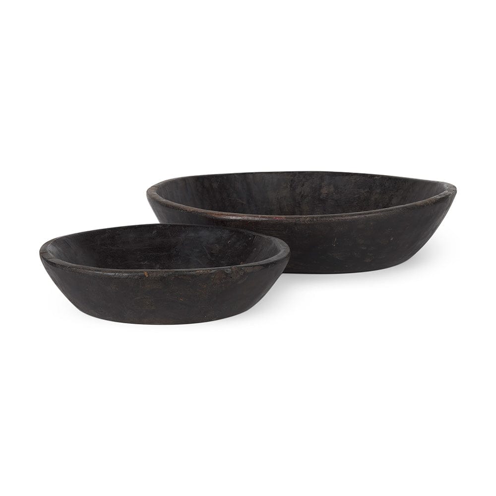 Mercana - Nikita Large Black-Brown Reclaimed Wood Bowls (Set of 2) - 70146 view 1