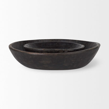 Mercana - Nikita Large Black-Brown Reclaimed Wood Bowls (Set of 2) - 70146 view 3