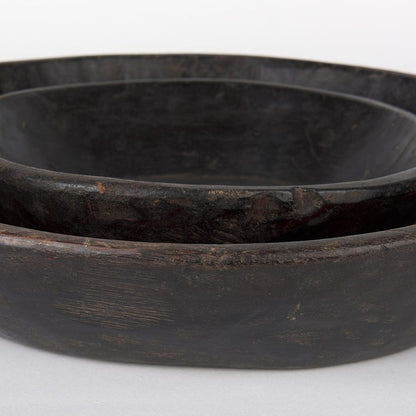 Mercana - Nikita Large Black-Brown Reclaimed Wood Bowls (Set of 2) - 70146 view 4