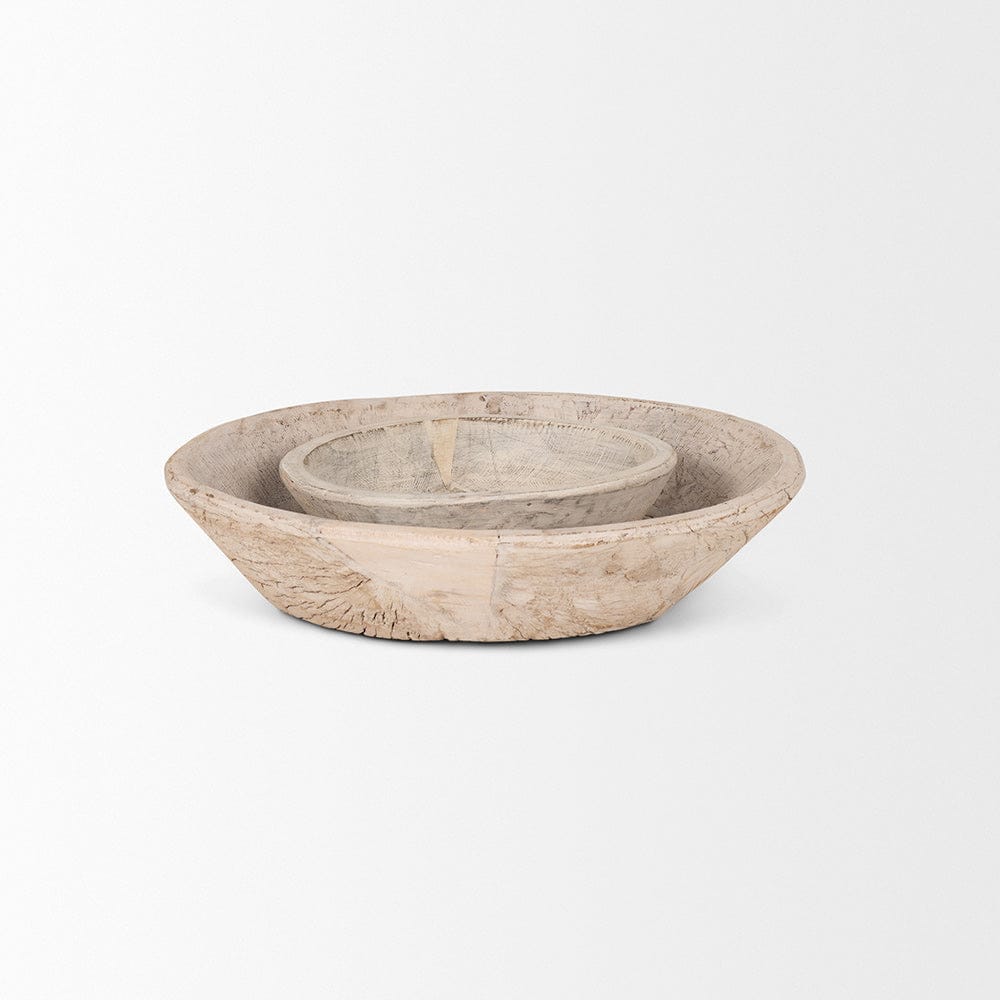 Mercana - Nikita Large Light-Wash Reclaimed Wood Bowls (Set of 2) - 70147 view 3
