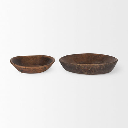 Mercana - Nikita Large Medium Brown Reclaimed Wood Bowls (Set of 2) - 70145 view 2