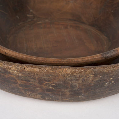 Mercana - Nikita Large Medium Brown Reclaimed Wood Bowls (Set of 2) - 70145 view 4