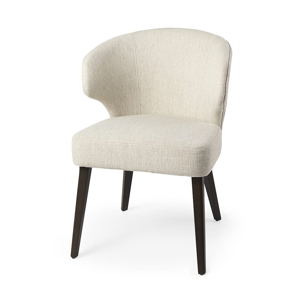 Mercana - Niles 22.5L x 24.0W x 32.0H Cream Fabric Seat W/ Dark Brown Wooden Legs Wingback Dining Chair - 69399 view 1