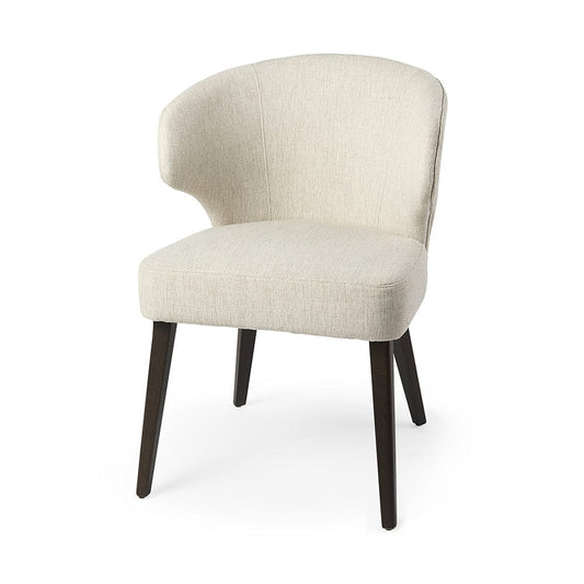 Mercana - Niles 22.5L x 24.0W x 32.0H Cream Fabric Seat W/ Dark Brown Wooden Legs Wingback Dining Chair - 69399 view 1