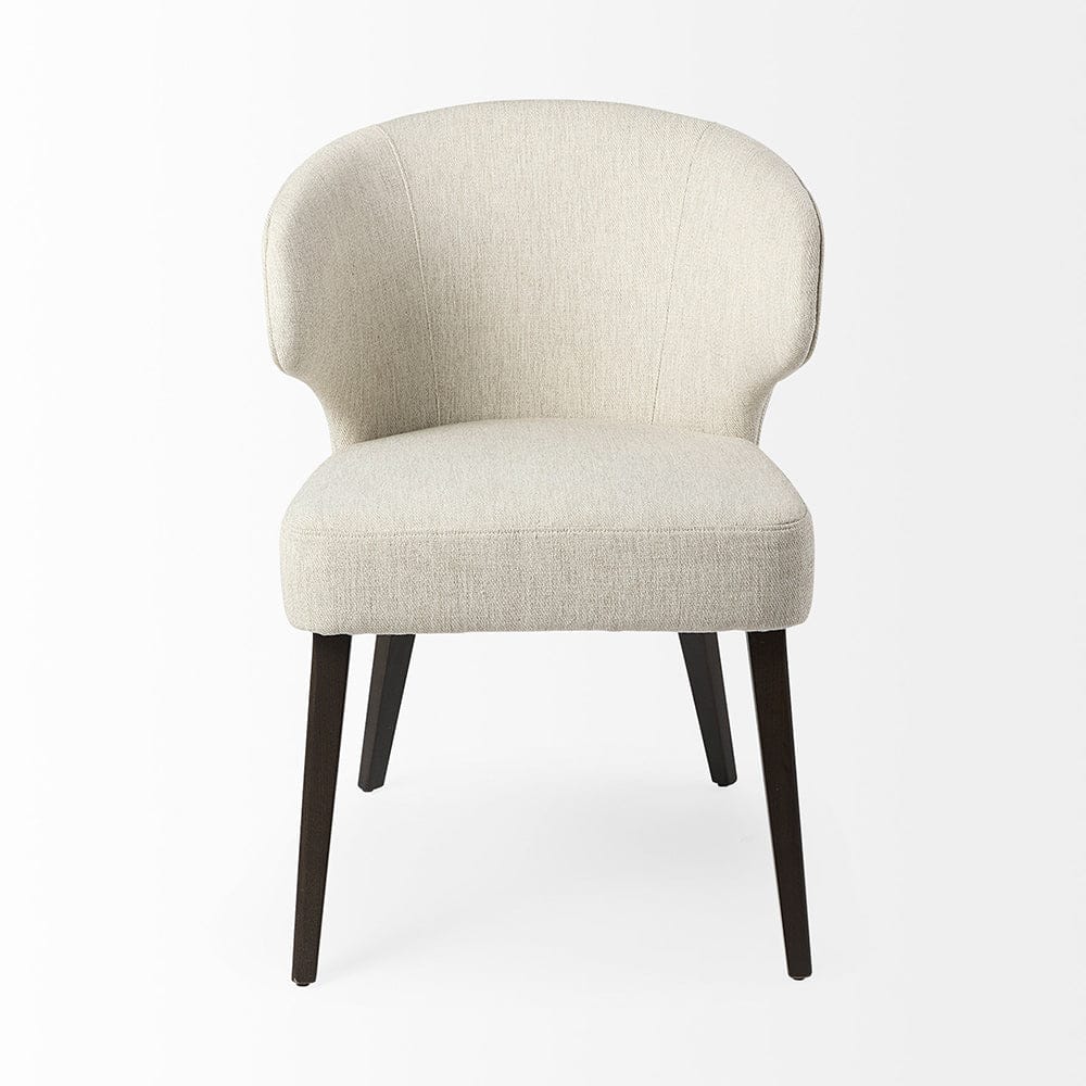 Mercana - Niles 22.5L x 24.0W x 32.0H Cream Fabric Seat W/ Dark Brown Wooden Legs Wingback Dining Chair - 69399 view 2