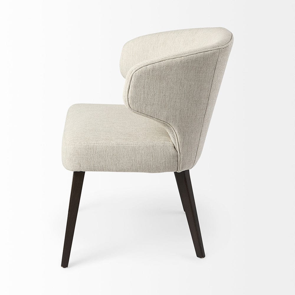 Mercana - Niles 22.5L x 24.0W x 32.0H Cream Fabric Seat W/ Dark Brown Wooden Legs Wingback Dining Chair - 69399 view 3