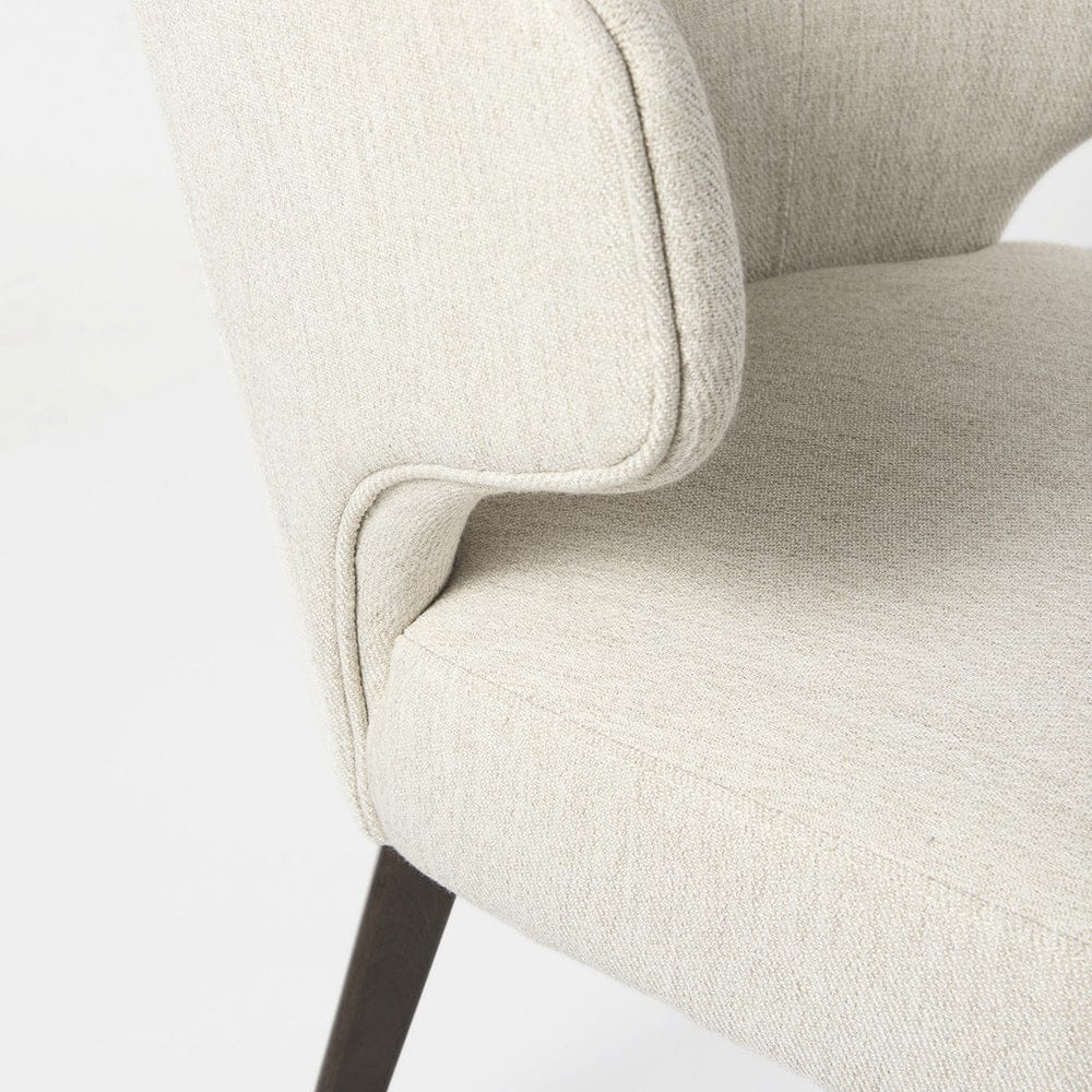 Mercana - Niles 22.5L x 24.0W x 32.0H Cream Fabric Seat W/ Dark Brown Wooden Legs Wingback Dining Chair - 69399 view 7