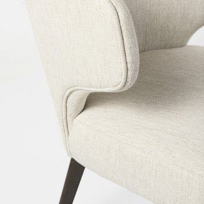 Mercana - Niles 22.5L x 24.0W x 32.0H Cream Fabric Seat W/ Dark Brown Wooden Legs Wingback Dining Chair - 69399 view 7