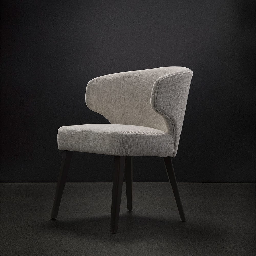Mercana - Niles 22.5L x 24.0W x 32.0H Cream Fabric Seat W/ Dark Brown Wooden Legs Wingback Dining Chair - 69399 view 13