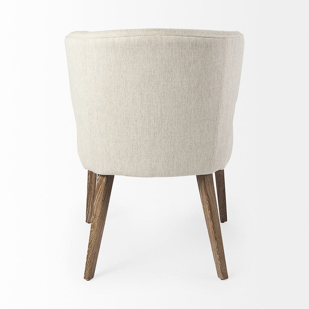 Mercana - Niles 22.5L x 24.0W x 32.0H Cream Fabric Seat W/ Medium Brown Wooden Legs Wingback Dining Chair - 69398 view 4