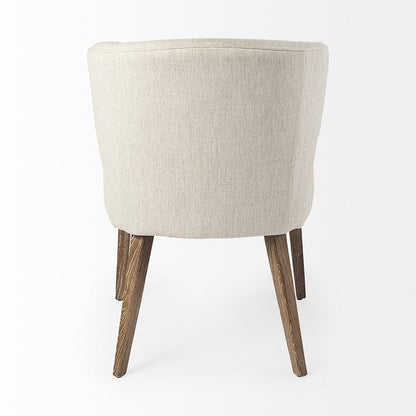 Mercana - Niles 22.5L x 24.0W x 32.0H Cream Fabric Seat W/ Medium Brown Wooden Legs Wingback Dining Chair - 69398 view 4