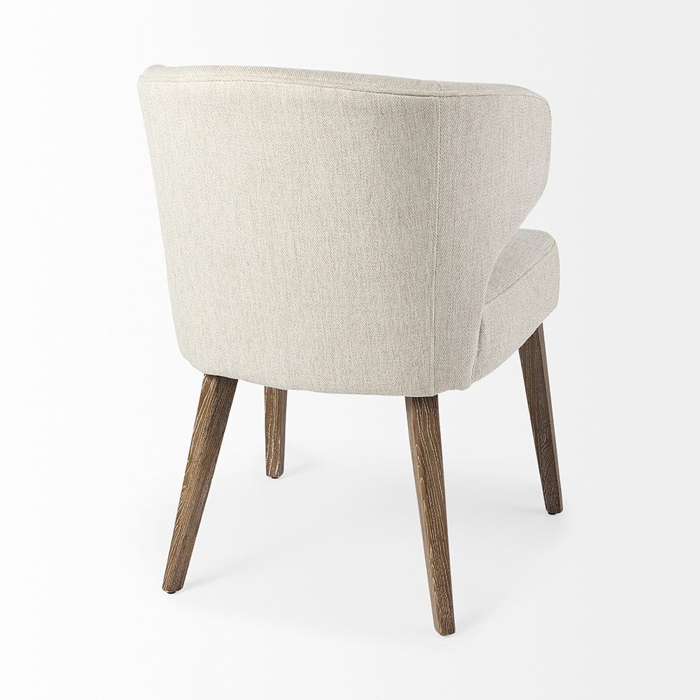 Mercana - Niles 22.5L x 24.0W x 32.0H Cream Fabric Seat W/ Medium Brown Wooden Legs Wingback Dining Chair - 69398 view 5