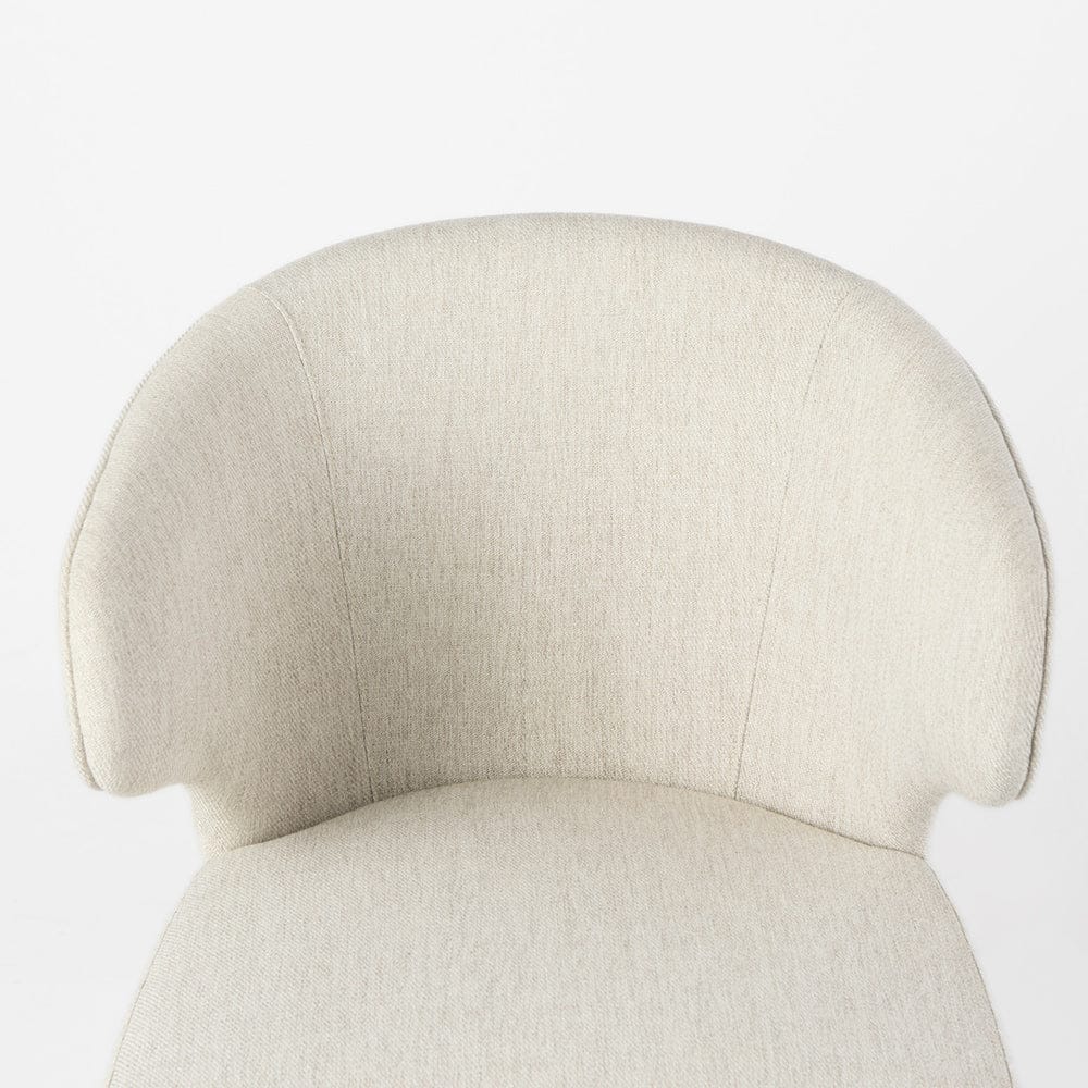 Mercana - Niles 22.5L x 24.0W x 32.0H Cream Fabric Seat W/ Medium Brown Wooden Legs Wingback Dining Chair - 69398 view 6
