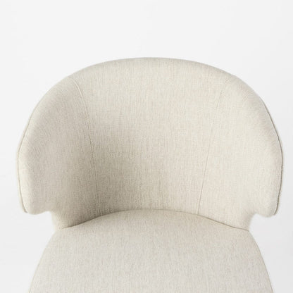 Mercana - Niles 22.5L x 24.0W x 32.0H Cream Fabric Seat W/ Medium Brown Wooden Legs Wingback Dining Chair - 69398 view 6