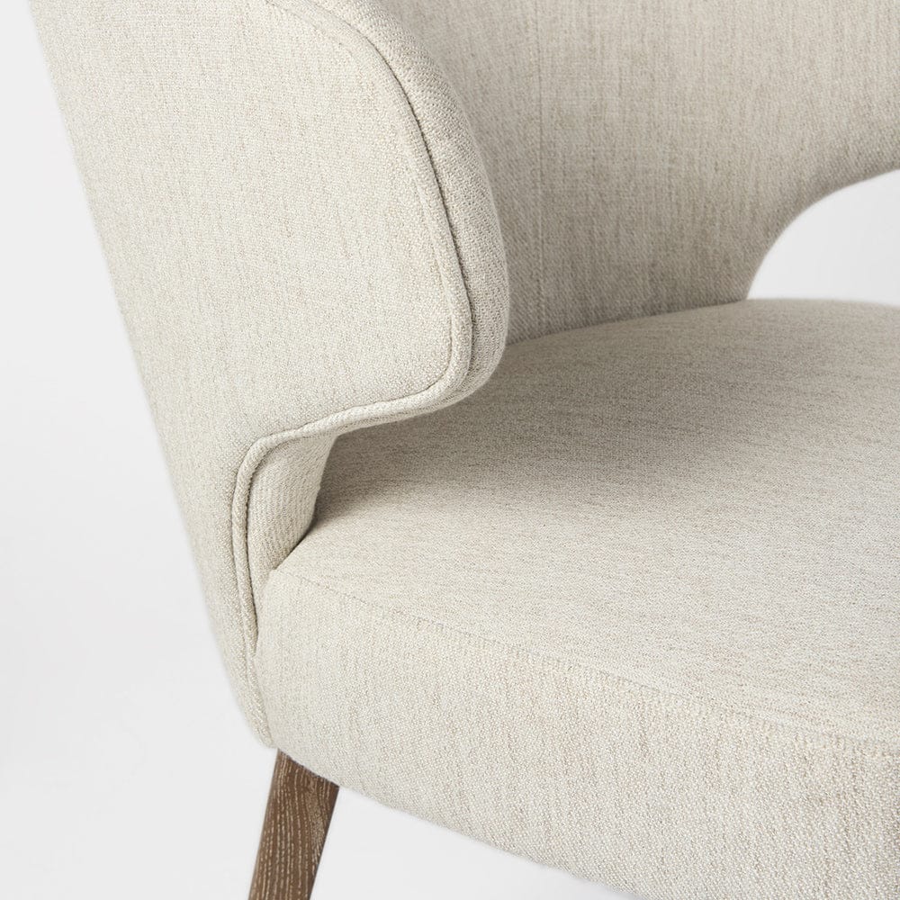 Mercana - Niles 22.5L x 24.0W x 32.0H Cream Fabric Seat W/ Medium Brown Wooden Legs Wingback Dining Chair - 69398 view 7