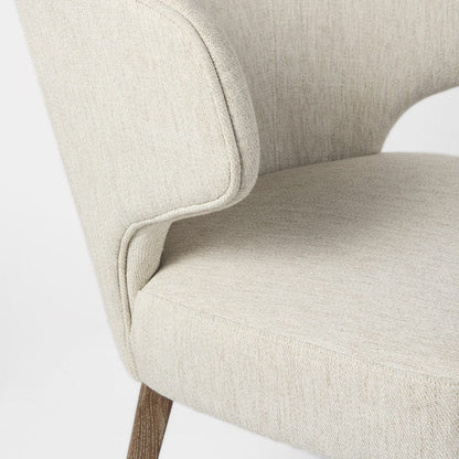 Mercana - Niles 22.5L x 24.0W x 32.0H Cream Fabric Seat W/ Medium Brown Wooden Legs Wingback Dining Chair - 69398 view 7