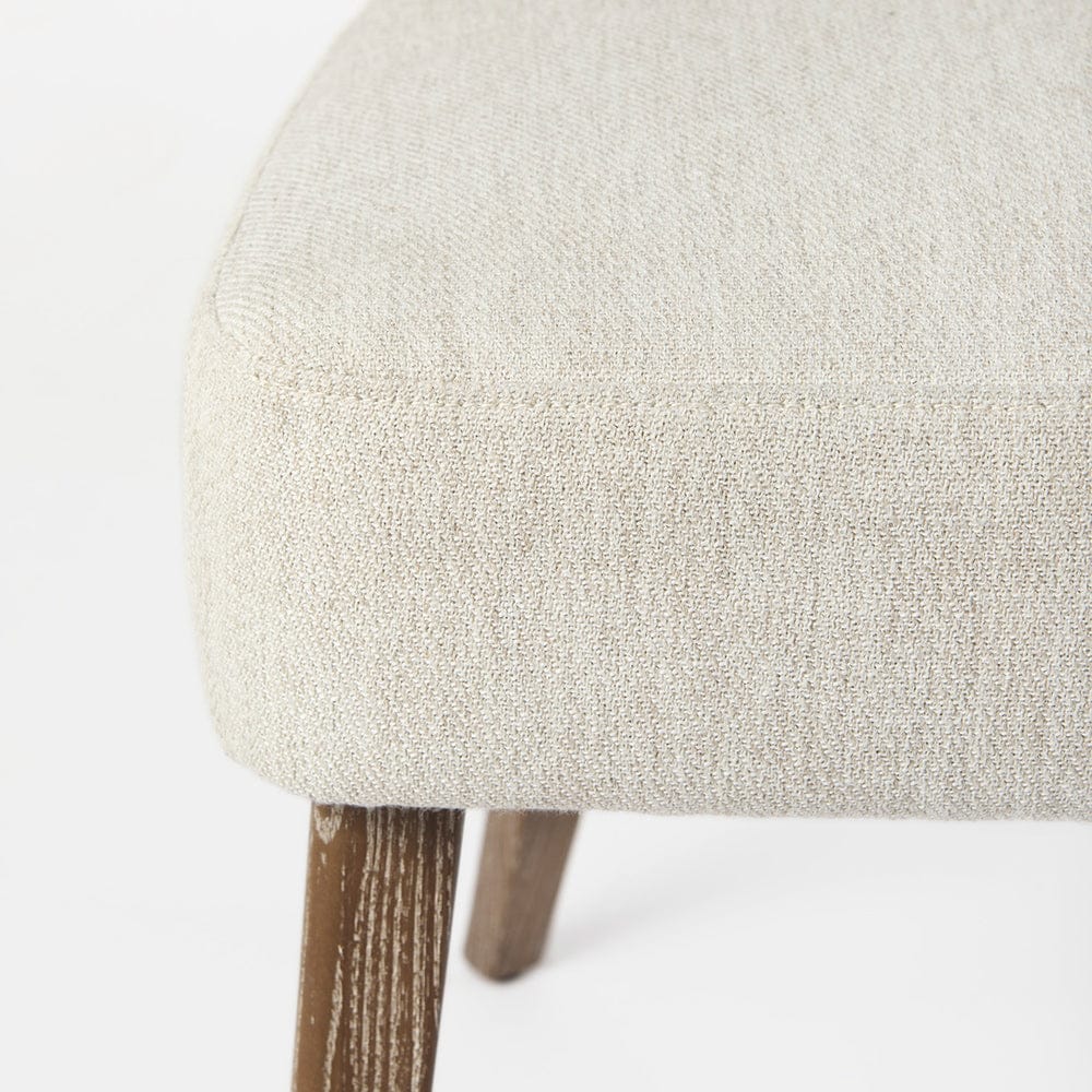 Mercana - Niles 22.5L x 24.0W x 32.0H Cream Fabric Seat W/ Medium Brown Wooden Legs Wingback Dining Chair - 69398 view 8