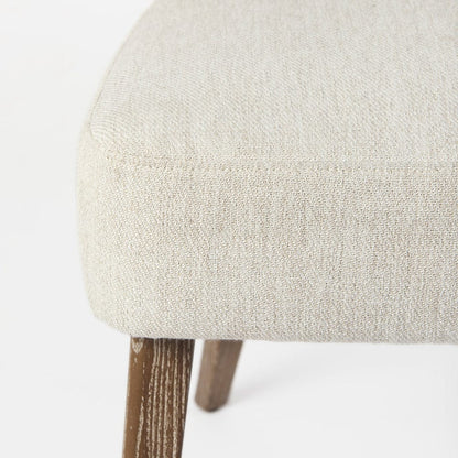 Mercana - Niles 22.5L x 24.0W x 32.0H Cream Fabric Seat W/ Medium Brown Wooden Legs Wingback Dining Chair - 69398 view 8