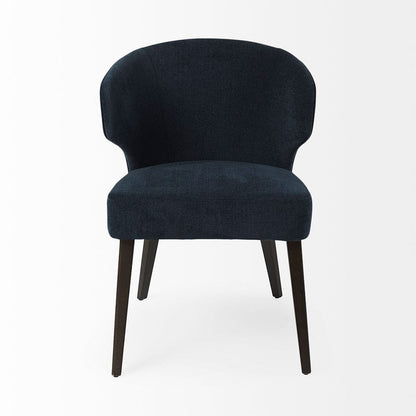 Mercana - Niles 23.5L x 24.0W x 32.0H Navy Fabric Seat W/ Dark Brown Wooden Legs Wingback Dining Chair - 69562 view 2
