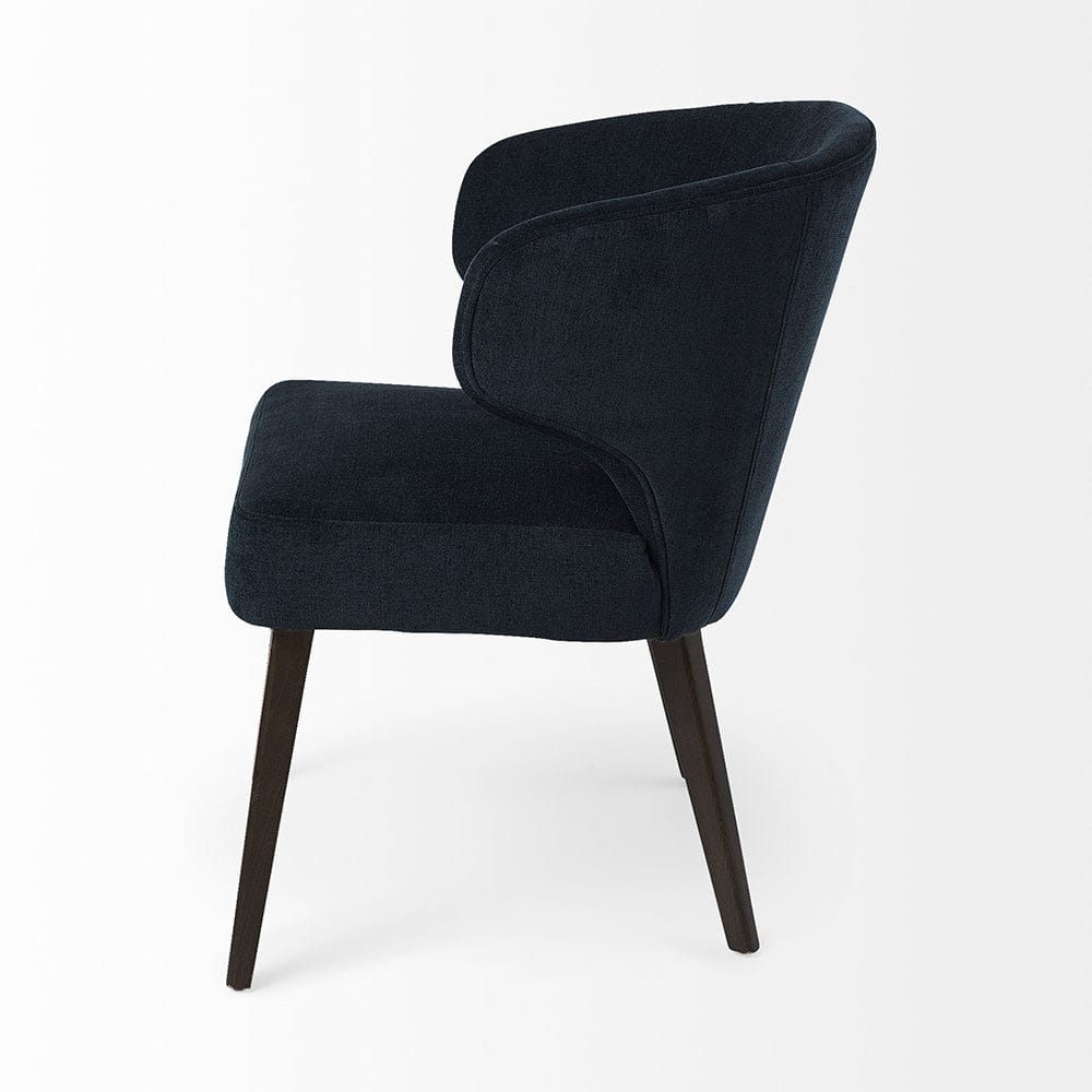 Mercana - Niles 23.5L x 24.0W x 32.0H Navy Fabric Seat W/ Dark Brown Wooden Legs Wingback Dining Chair - 69562 view 3