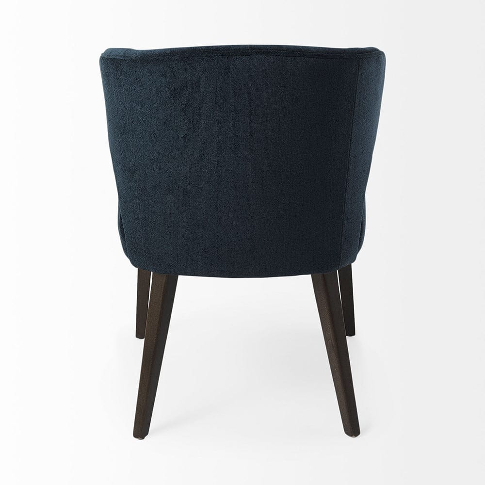 Mercana - Niles 23.5L x 24.0W x 32.0H Navy Fabric Seat W/ Dark Brown Wooden Legs Wingback Dining Chair - 69562 view 4