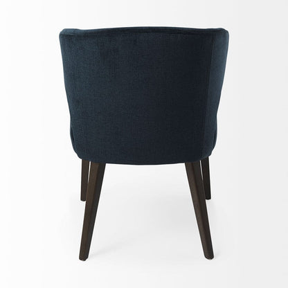 Mercana - Niles 23.5L x 24.0W x 32.0H Navy Fabric Seat W/ Dark Brown Wooden Legs Wingback Dining Chair - 69562 view 4