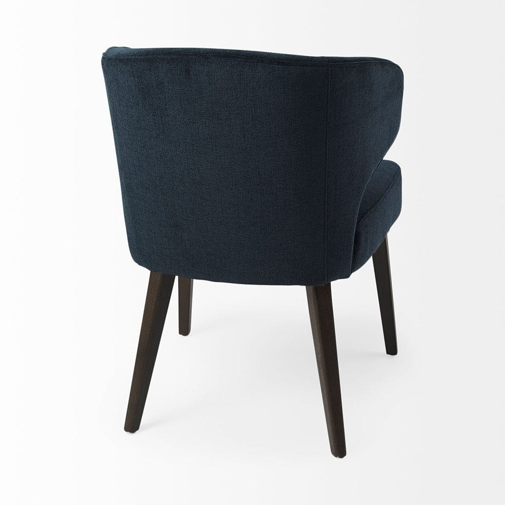 Mercana - Niles 23.5L x 24.0W x 32.0H Navy Fabric Seat W/ Dark Brown Wooden Legs Wingback Dining Chair - 69562 view 5