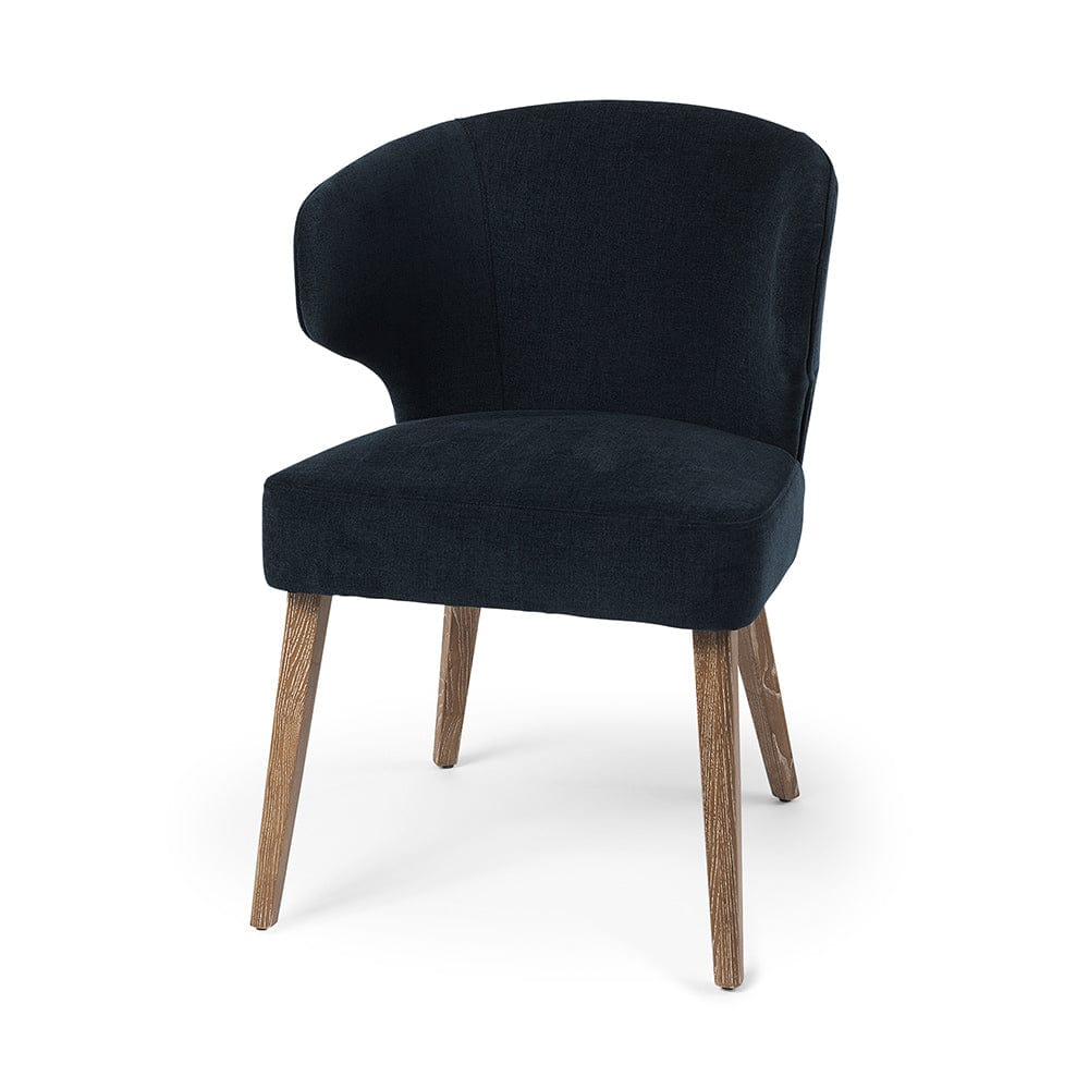 Mercana - Niles 23.5L x 24.0W x 32.0H Navy Fabric Seat W/ Medium Brown Wooden Legs Wingback Dining Chair - 69400 view 1