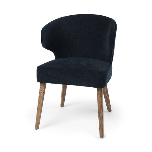 Mercana - Niles 23.5L x 24.0W x 32.0H Navy Fabric Seat W/ Medium Brown Wooden Legs Wingback Dining Chair - 69400 view 1