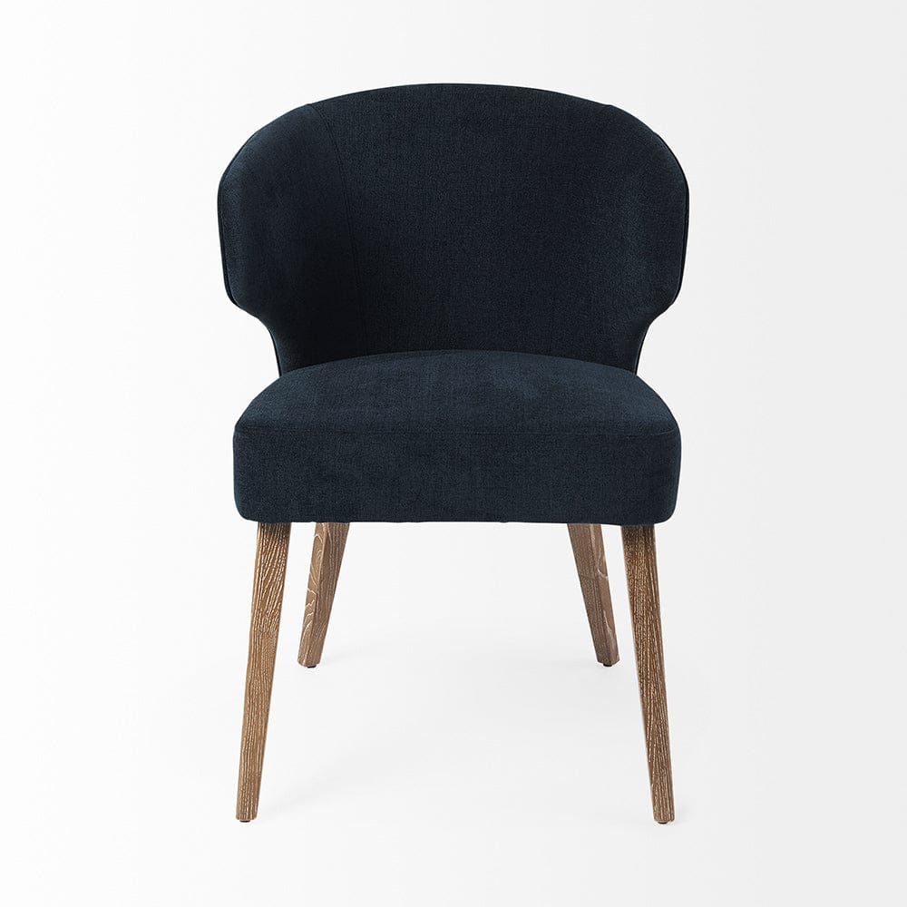 Mercana - Niles 23.5L x 24.0W x 32.0H Navy Fabric Seat W/ Medium Brown Wooden Legs Wingback Dining Chair - 69400 view 2