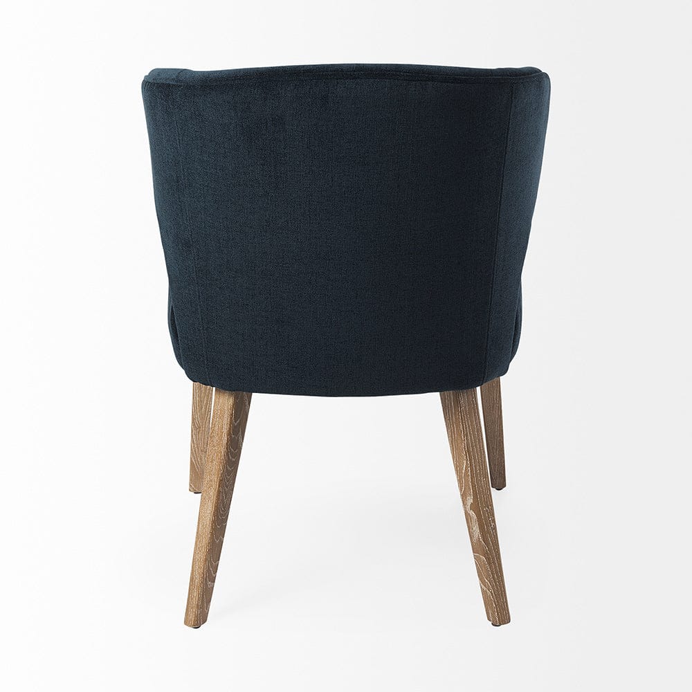 Mercana - Niles 23.5L x 24.0W x 32.0H Navy Fabric Seat W/ Medium Brown Wooden Legs Wingback Dining Chair - 69400 view 4