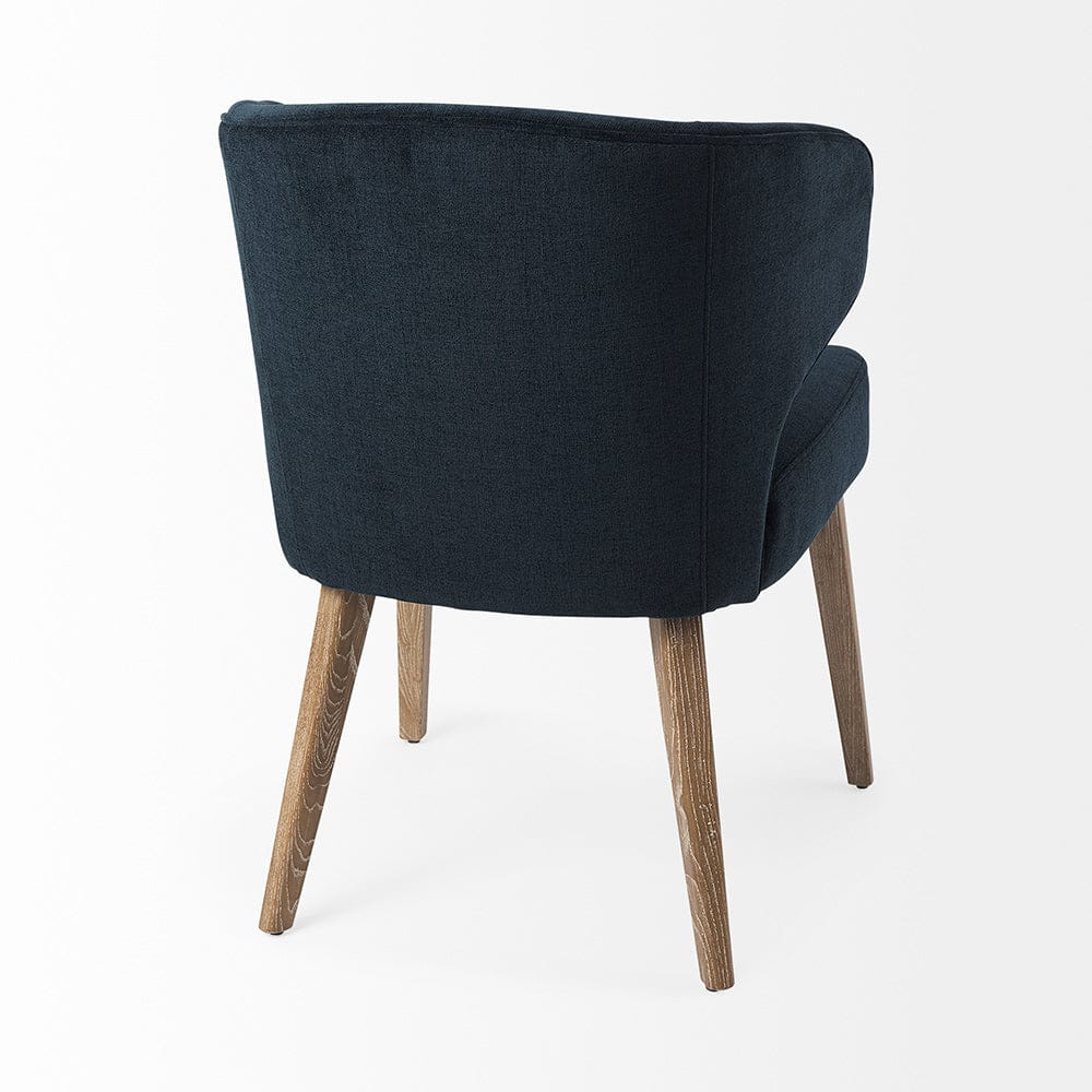 Mercana - Niles 23.5L x 24.0W x 32.0H Navy Fabric Seat W/ Medium Brown Wooden Legs Wingback Dining Chair - 69400 view 5