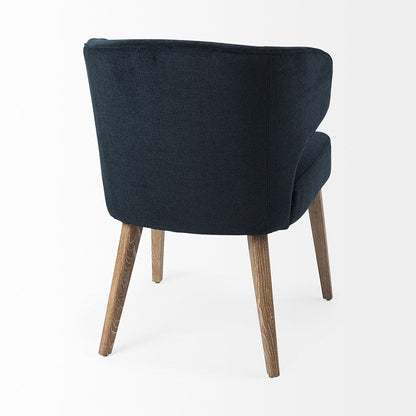 Mercana - Niles 23.5L x 24.0W x 32.0H Navy Fabric Seat W/ Medium Brown Wooden Legs Wingback Dining Chair - 69400 view 5