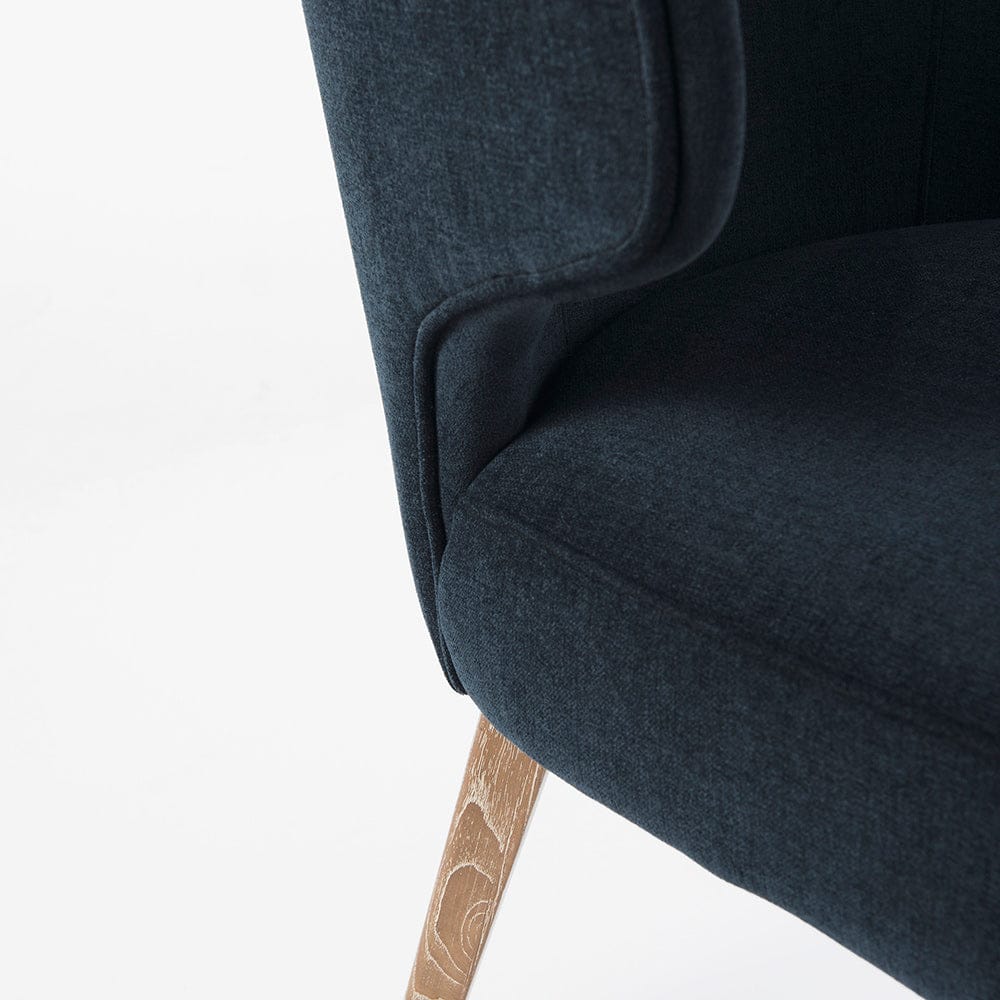 Mercana - Niles 23.5L x 24.0W x 32.0H Navy Fabric Seat W/ Medium Brown Wooden Legs Wingback Dining Chair - 69400 view 7
