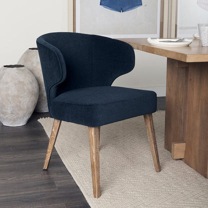 Mercana - Niles 23.5L x 24.0W x 32.0H Navy Fabric Seat W/ Medium Brown Wooden Legs Wingback Dining Chair - 69400 view 12