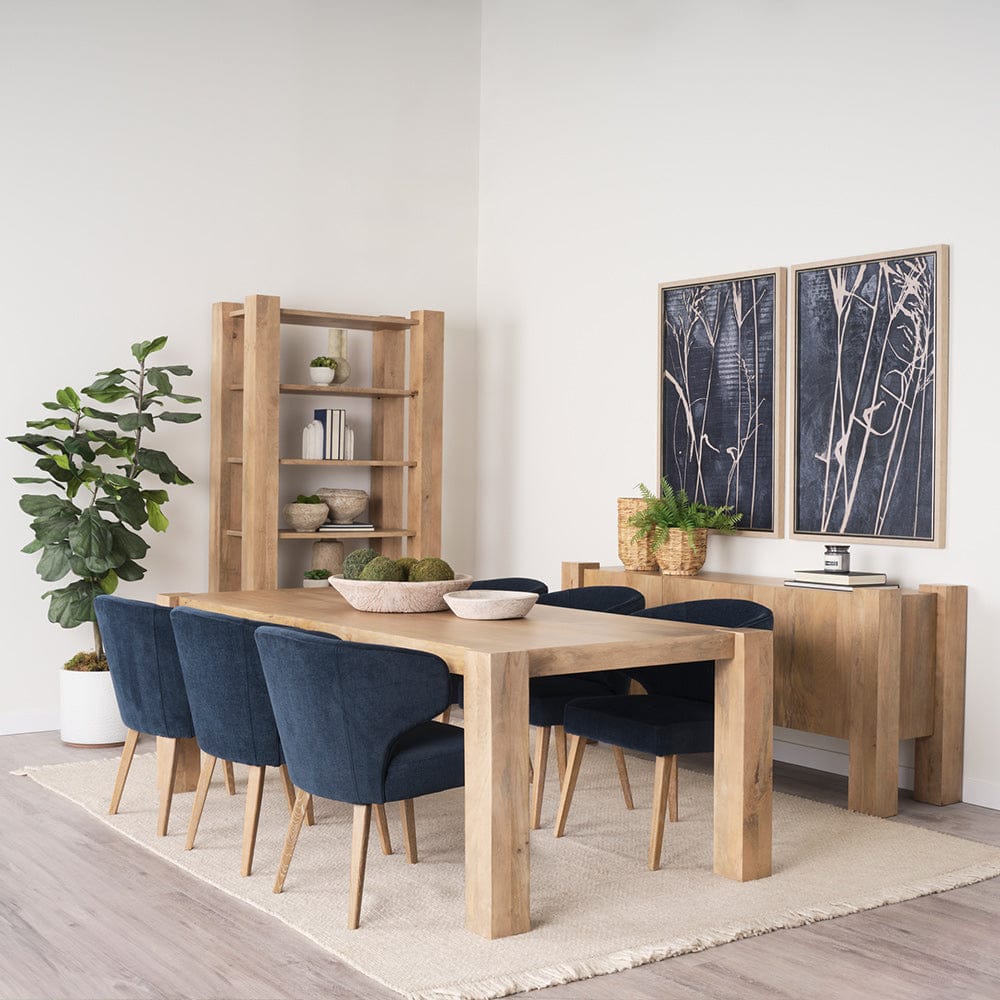 Mercana - Niles 23.5L x 24.0W x 32.0H Navy Fabric Seat W/ Medium Brown Wooden Legs Wingback Dining Chair - 69400 view 13