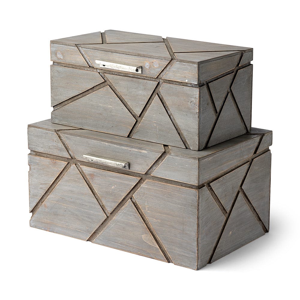 Mercana - Niobe 16L x 11W Gray Wooden Nesting Boxes (Set of 2) - 68435 ...