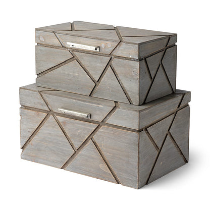 Mercana - Niobe 16L x 11W Gray Wooden Nesting Boxes (Set of 2) - 68435 view 1