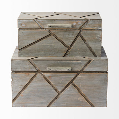 Mercana - Niobe 16L x 11W Gray Wooden Nesting Boxes (Set of 2) - 68435 view 3