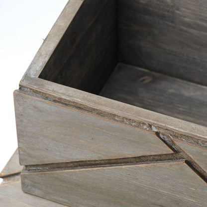 Mercana - Niobe 16L x 11W Gray Wooden Nesting Boxes (Set of 2) - 68435 view 6
