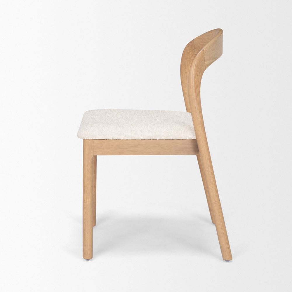 Mercana - Nobu Oak Wood w/ Cream Fabric Open Back Dining Chair (Set of 2) - 70813 view 3