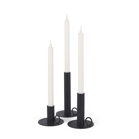 Mercana - Noir Matte Black Metal Candle Holders (Set of 3) - 70524 view 1