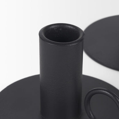 Mercana - Noir Matte Black Metal Candle Holders (Set of 3) - 70524 view 5
