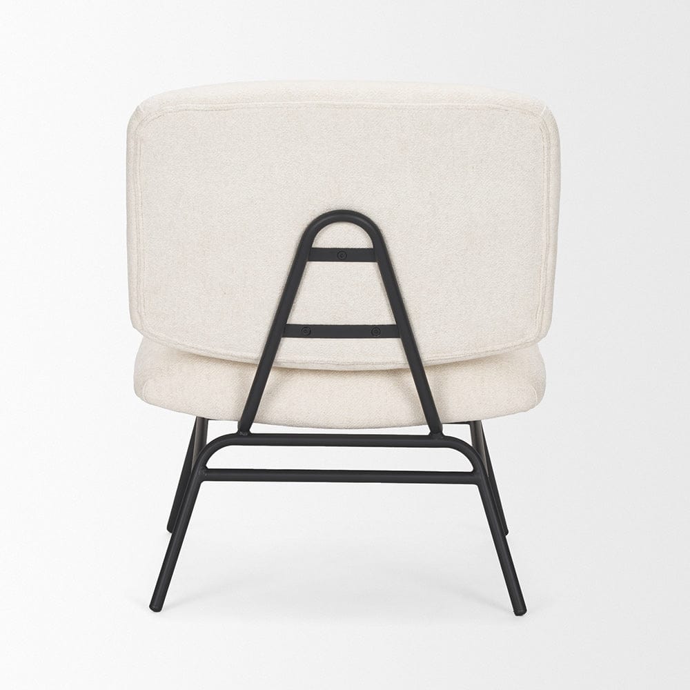 Mercana - Nora Cream Fabric w/ Matte Black Metal Legs Accent Chair - 70684_CLOSEOUT view 4
