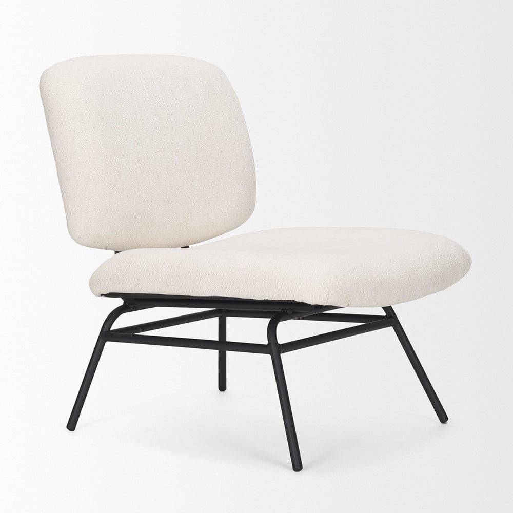Mercana - Nora Cream Fabric w/ Matte Black Metal Legs Accent Chair - 70684_CLOSEOUT view 6