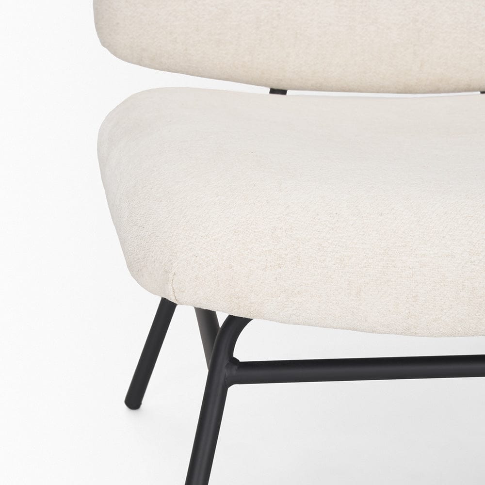 Mercana - Nora Cream Fabric w/ Matte Black Metal Legs Accent Chair - 70684_CLOSEOUT view 9