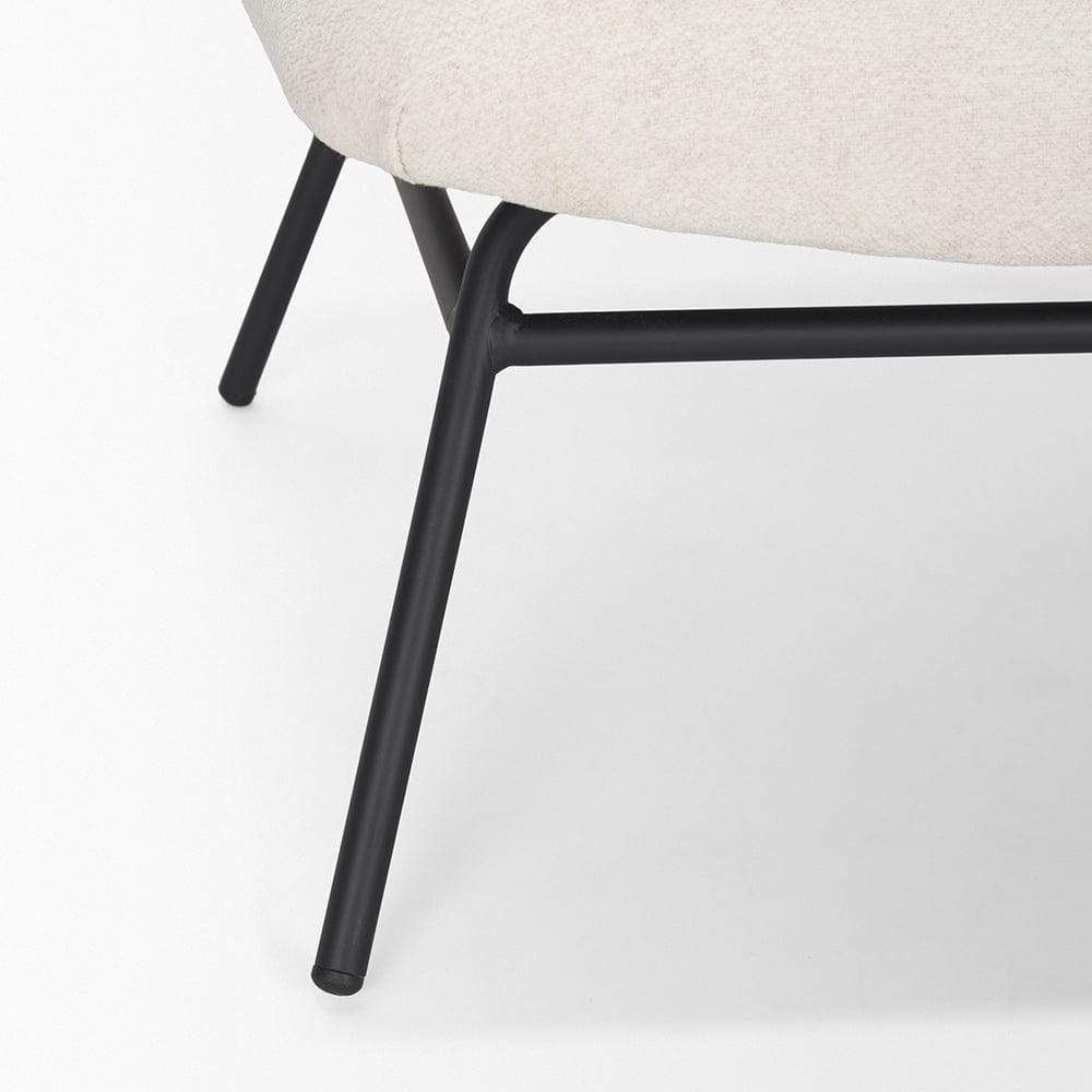 Mercana - Nora Cream Fabric w/ Matte Black Metal Legs Accent Chair - 70684_CLOSEOUT view 10