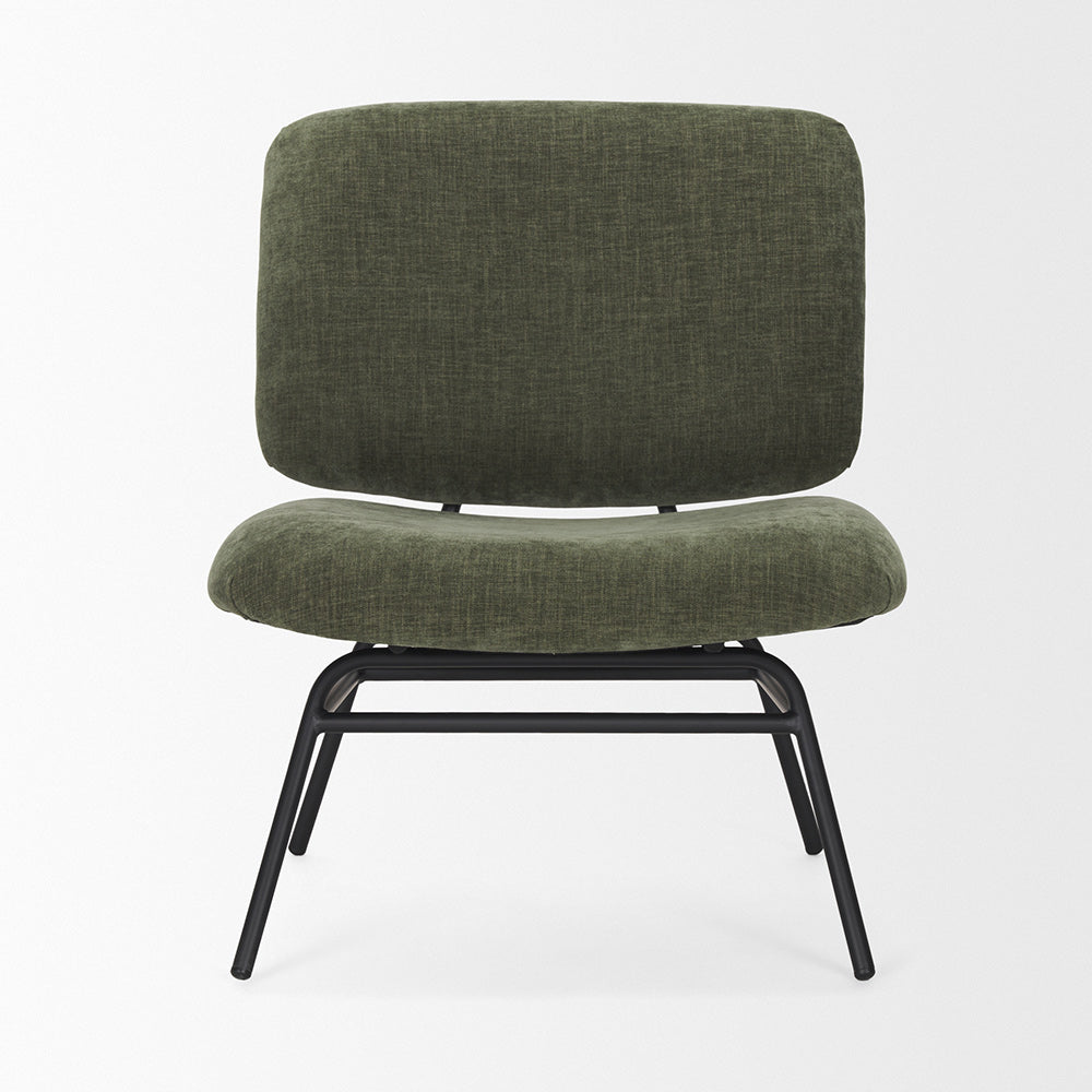 Mercana - Nora Forest Green Fabric w/ Matte Black Metal Legs Accent Chair - 70685_CLOSEOUT view 2
